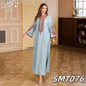 ABY-SMT076 | Embroidered Modest Maxi Dress