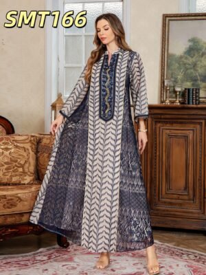 ABY-SMT166 | Geometric Print Kaftan Maxi Dress