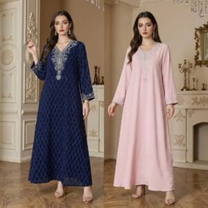 ABY-SMT174 | Embellished Modest Abaya Maxi Dress