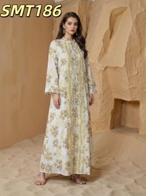 ABY-SMT186 | Floral Print Modest Maxi Dress