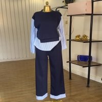 CNR HK72425 | Layered Top and Trousers Set
