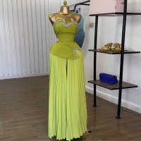 CNR HK72584 | Pleated Embellished Maxi Dress