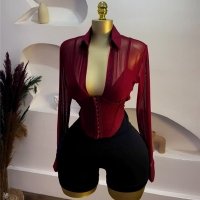CNR HK72601 | Sheer Corset Blazer