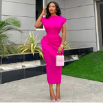 CNR HK7282 | Off-Shoulder Fit-and-Flare Midi Dress