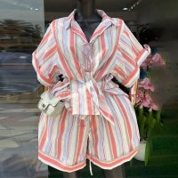 CNR HK73362 | Striped Shirt and Shorts Set