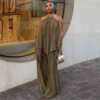 CNR HK73620 | Sleeveless Wide-Leg Jumpsuit