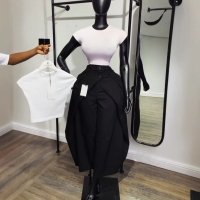 CNR HK75227 | Draped Wide-Leg Pants