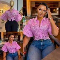 CNR HK75748 | Lace Ruffle Blouse
