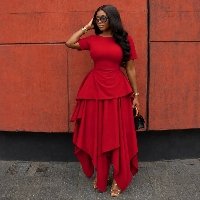 CNR HK75858 | Tiered Peplum Maxi Dress