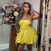 CNR HK7675 | Strapless Ruffle Mini Dress