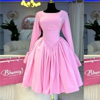 CNR HK7922 | Long-Sleeve Fit-and-Flare Midi Dress