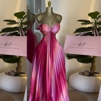 CNR HK7942 | Cutout Pleated Maxi Dress