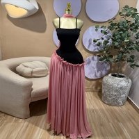 CNR SU9014 | Color-Block Halter Maxi Dress