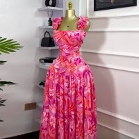 CNR SU9104 | Floral Cutout Maxi Dress