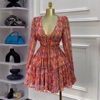 CNR SU9138 | Printed Long-Sleeve Mini Dress