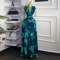 CNR SU9247 | Printed Cutout Maxi Dress