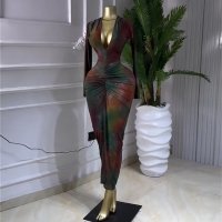 CNR SU9464 | Printed Sleeveless Midi Dress