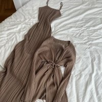 CNR TR1455 | Ruched Knit Maxi Dress