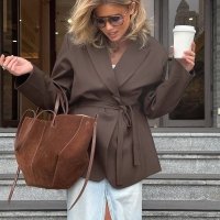 CNR TR1948 | Belted Long-Sleeve Blazer