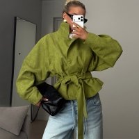 CNR TR3057 | Balloon-Sleeve Wrap Jacket