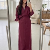 CNR TR3501 | Long-Sleeve Shirt Dress