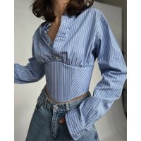 CNR TR976 | Striped Wrap Crop Top
