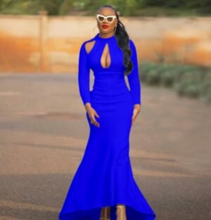 CZ1-C8416 | Cutout Keyhole Mermaid Maxi Dress