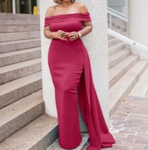 CZ1-C8433 | Off-Shoulder Wide-Leg Jumpsuit