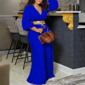 CZ1-C8468 | One-Shoulder Wide-Leg Jumpsuit