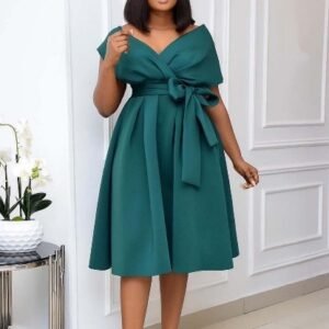 CZ1-C8483 | Wrap Belted Midi Dress