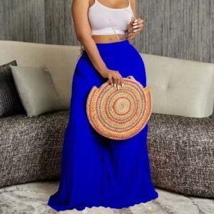 CZ1-C8536 | Crop Top and Pleated Maxi Skirt Set