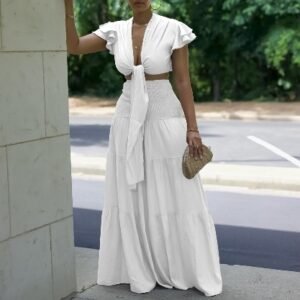 CZ2-C8587 | Ruffle-Sleeve Maxi Dress