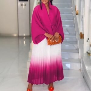 CZ2-C8610 | Ombre Pleated Maxi Dress