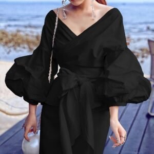 CZ2-C8620 | Off-Shoulder Layered-Sleeve Top