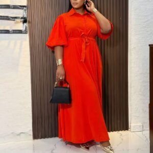 CZ2-C8668 | Belted Cape-Sleeve Maxi Dress