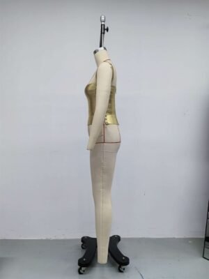 HT39690 | Gold-Foil Tie Bandage Top