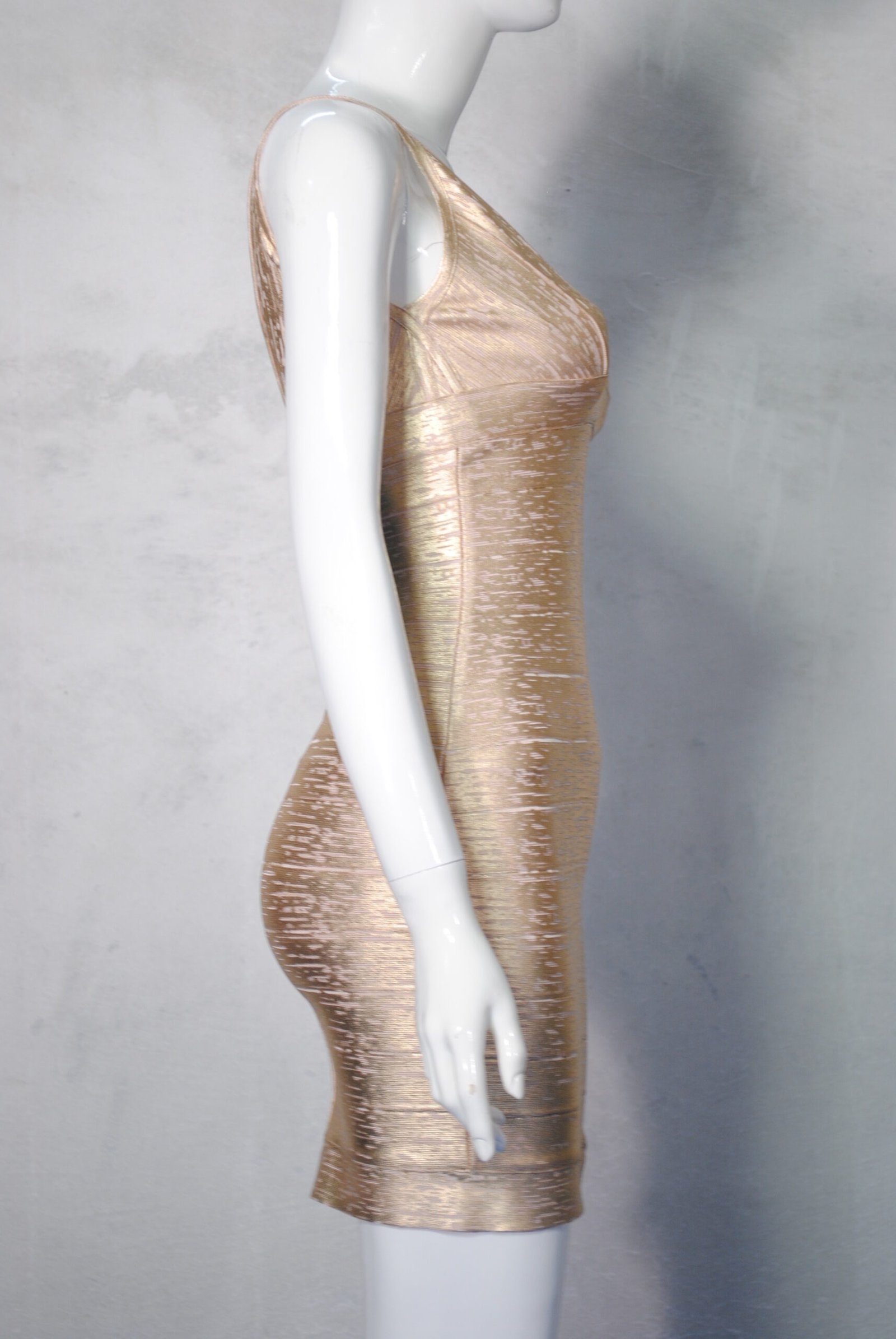 HT469 | V-Neck Sleeveless Bandage Mini Dress - Image 7