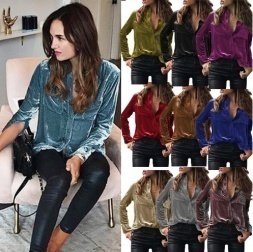QZ-2028 | Satin Long-Sleeve Blouse