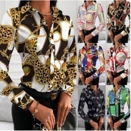 QZ-SH170 | Printed Long-Sleeve Blouse
