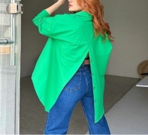 QZ-SH180 | Asymmetric Long-Sleeve Blouse
