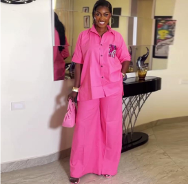 QZ-SH3957 | Shirt and Wide-Leg Trousers Set