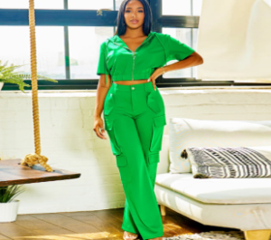 QZ-SH445 | Belted Shirt and Trousers Set