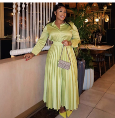 QZ-SH5825 | Wrap Blouse and Pleated Maxi Skirt Set