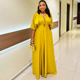 QZ-SH6520 | Ruffle Sleeve Maxi Dress