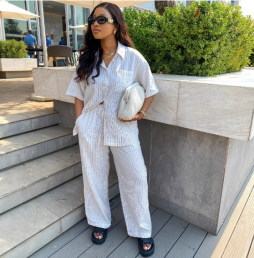QZ-SH6877 | Embroidered Shirt and Trousers Set