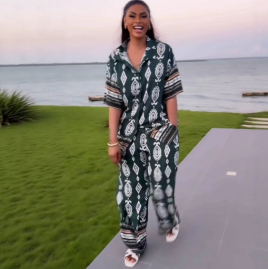 QZ-SH6907 | Printed Shirt and Trousers Set