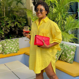 QZ-SH7111 | Oversized Shirt Mini Dress