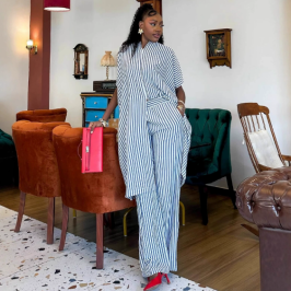 QZ-SH7231 | Striped Shirt and Trousers Set