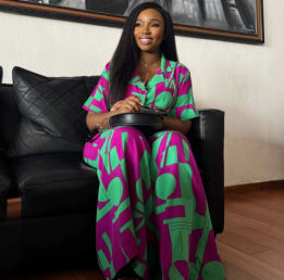 QZ-SH7380 | Printed Shirt and Wide-Leg Trousers Set