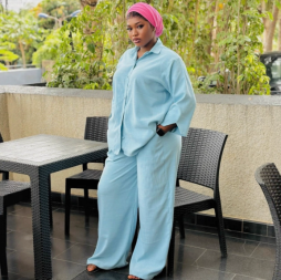 QZ-SH7588 | Oversized Shirt and Wide-Leg Trousers Set